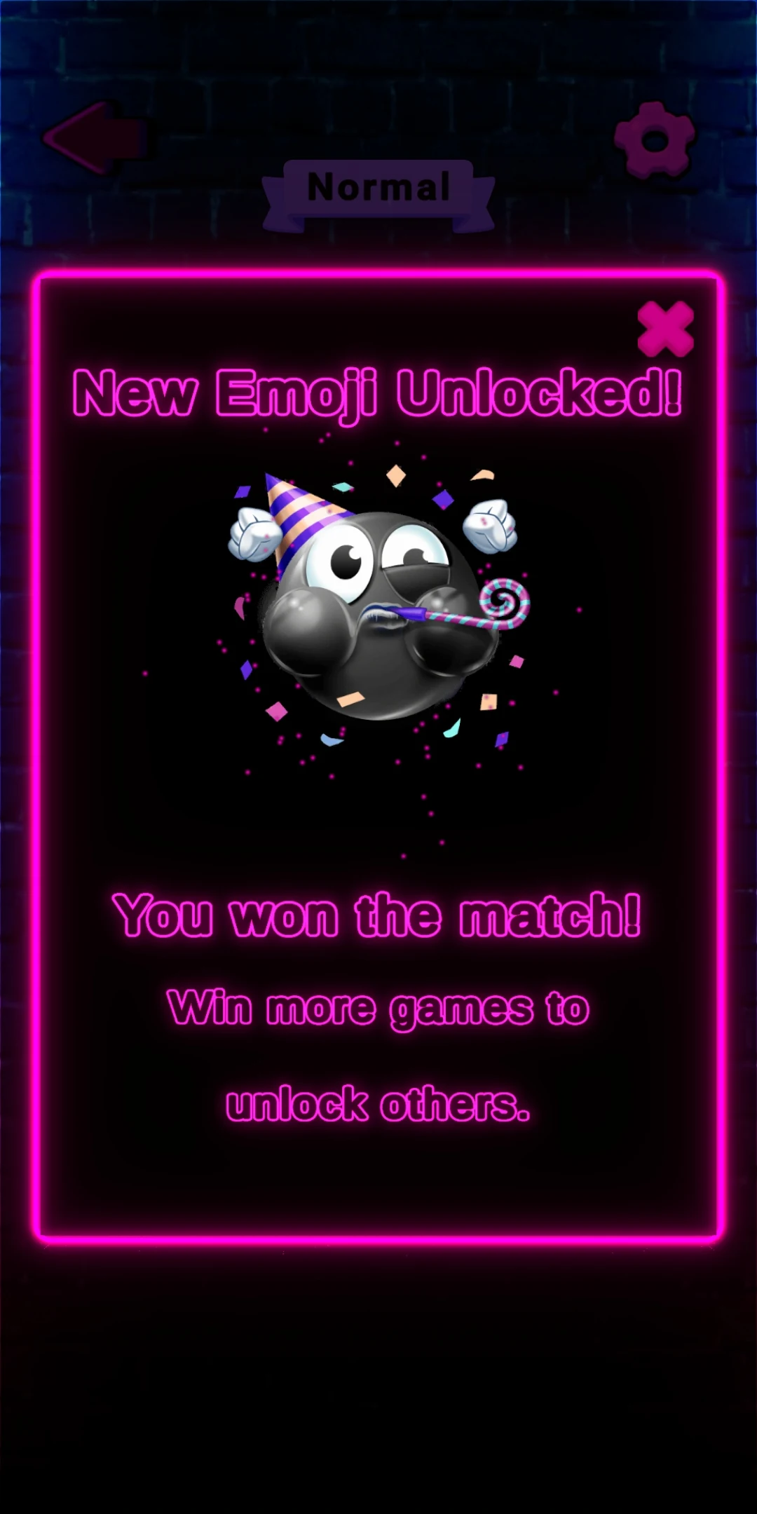 Emoji Battle new emoji unlocked popup after winning a match